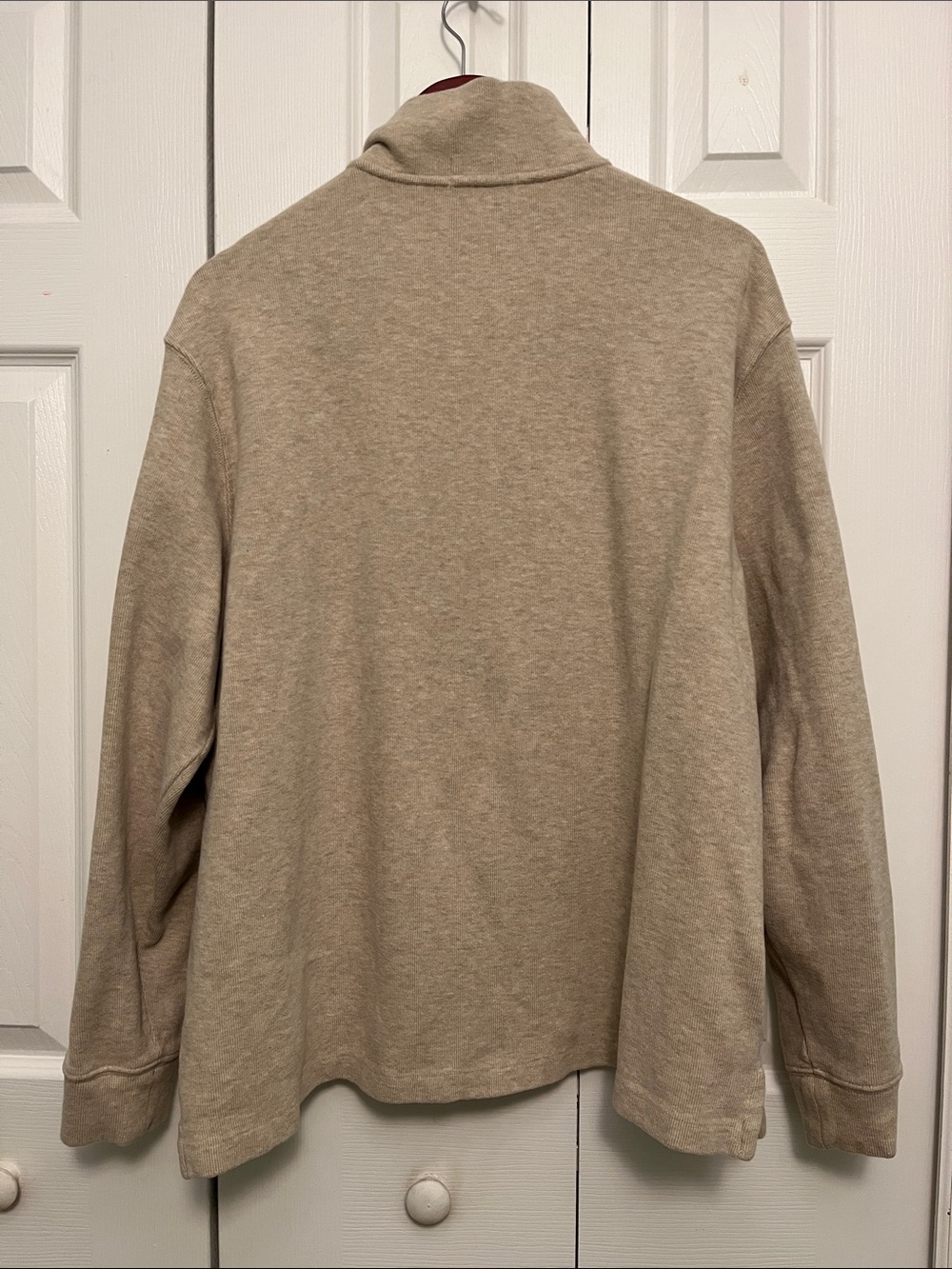Polo by Ralph Lauren Mens Quarter-Zip Sweater Tan with Brown Pony - Picture 6 of 7